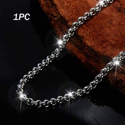 1 st unisex halsband i rostfritt stål, lämplig för gör-det-själv-presenter, vattentät halskedja, smyckesaccessoar