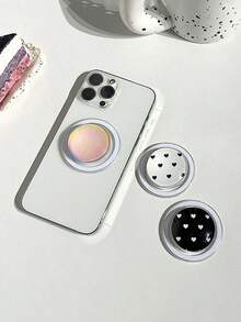 1pc Crystal Ball Glass Magnetic Detachable Phone Stand Holder With Heart Flower Design For Watching Videos - Multicolor - View 1