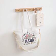 1pc Kids Letter Embroidered Polyester Handbag, Cute & Fashionable, Great Gift For Children On Valentine's Day - Multicolor - View 4