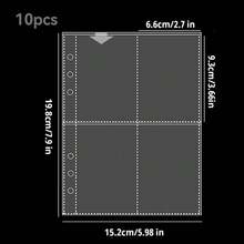 10pcs A5 Loose Leaf Photo Card Holders, Double-Sided 1/4 Pocket Design, Top-Loading, Transparent K-Pop Film Card Loose Leaf Album Refill Pages - Clear - View 8
