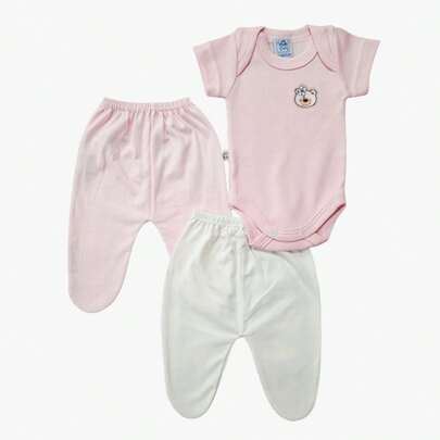 Kit 3 peças - 1  Body m/curta 2 Culotes Bebê Prematuro e Reborn LENE BABY