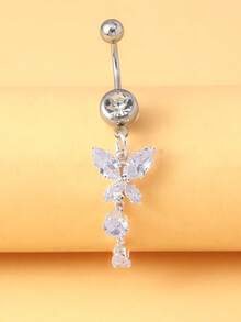 畅销蝴蝶水钻吊坠肚脐环，夏季海滩百搭女士身体穿刺饰品 - 蝴蝶型 - 查看 2