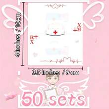 50 Hospital Theme Food Tent Cards - 4 X 3.5 Inches Nurse Food Tent Labels For Nursing Graduation Party 3D Table Setting Name CardsTable Card - White - View 4