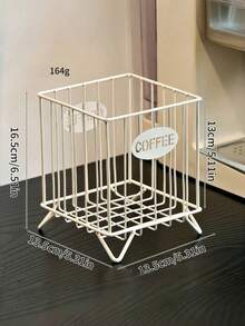 1 pezzo Portacapsule per caffè in filo nero/bianco/dorato, portaoggetti in metallo di grande capacità, cestino portaoggetti per accessori da cucina, bancone dell'ufficio, bar del caffè, organizzatore per panna e sciroppo - Multicolore - Visualizzare 14