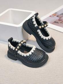 2026 Korean Style Children Princess Shoes, Spring New Leather Easy-Clean Soft Sole Toddler Walking Shoes - Black - View 11