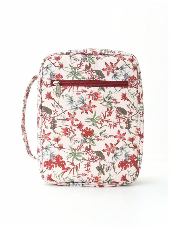 Floral Bible Set, Portable Book Bag Church Tote, Bible Covers With Handle And Zippered Pocket, Suitable As A Gift For Mothers, Women, And Men.