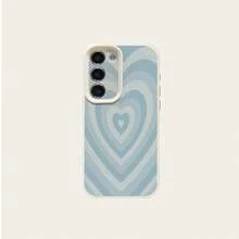 1pc TPU Material Blue Gradient Heart Pattern Fashionable Phone Case Compatible With Samsung A05s, A12, A13, A14, A14 4G, A15, A21s, A23, A25, A32, A32 5G, A34, A35, A50s, A51, A52, A53, A54, A55, A71, A72, A73, S10, S20 FE, S20 Ultra, S21 Ultra, S22, S22 Plus, S23, S24, Redmi 10C, 12C, Note 10, 11, 12, 13, Pro Plus, Note 8, 9 Pro, Full Protective Soft Phone Case - White - View 5