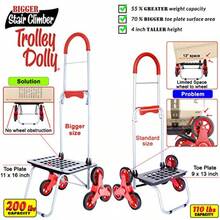 carrito organizadordbest Products Carrito de Compras Plegable para escaleras - Rojo - Ver 2