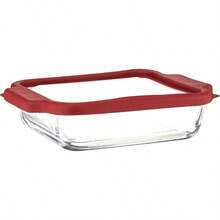 mueblesAnchor Hocking Plato para Hornear de Vidrio con Tapa TrueFit 8 Pulgadas Rojo - Rojo - Ver 6