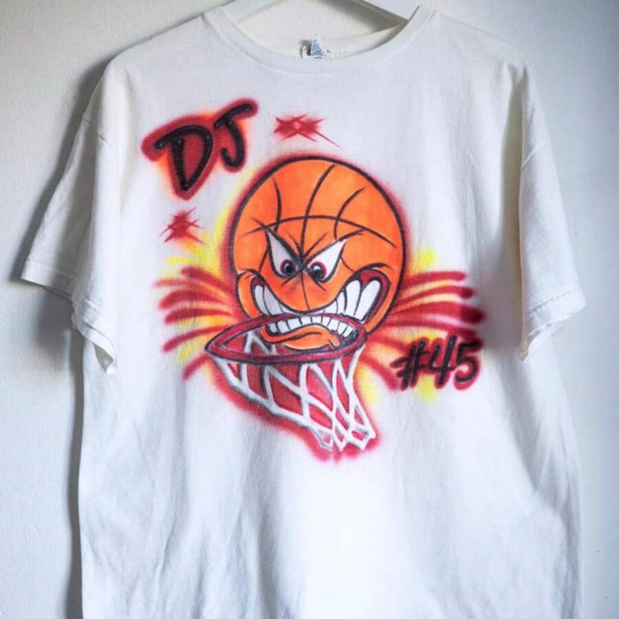 AIRBRUSH Basketball DJ Shirt Size S Large - Kiểu 8 - Xem 1