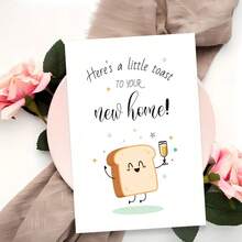 1pc New Home Card, Creative Housewarming Greeting Card With Envelope, Interesting Paper, New Apartment Card, Congratulations New House Card, Housewarming Gift - Multicolor - View 2