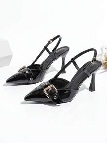 Women's High Heel Pumps, Elegant Business Commute Shoes - Black - View 3
