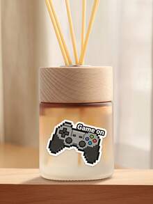 1pc GAME ON Stickers – Fun Decals For Game Consoles, Laptops, Water Bottles, And Notebooks To Personalize Your Everyday Essentials! - Black - View 6