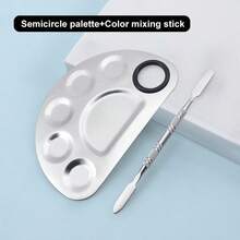 HMQ beauty Stainless Steel Foundation Make-Up Makeup Mixing Board Makeup Board Makeup Shovel Spatula Eye Shadow Nail Polish Makeup Tool - Silver - View 18