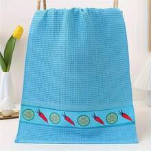 2/6pcs Large Size Kitchen Dishcloth, Super Soft Cotton Absorbent Cleaning Cloth, Bright Color Tea Towel, For Washing And Drying Dishes And Household Use - 38*66cm - View 7
