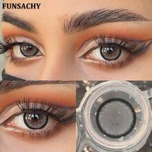 FUNSACHY 1 Pair Brown/Gray Natural Color Disposable , Suitable For Natural Makeup - AUDREY-gRAY - View 2