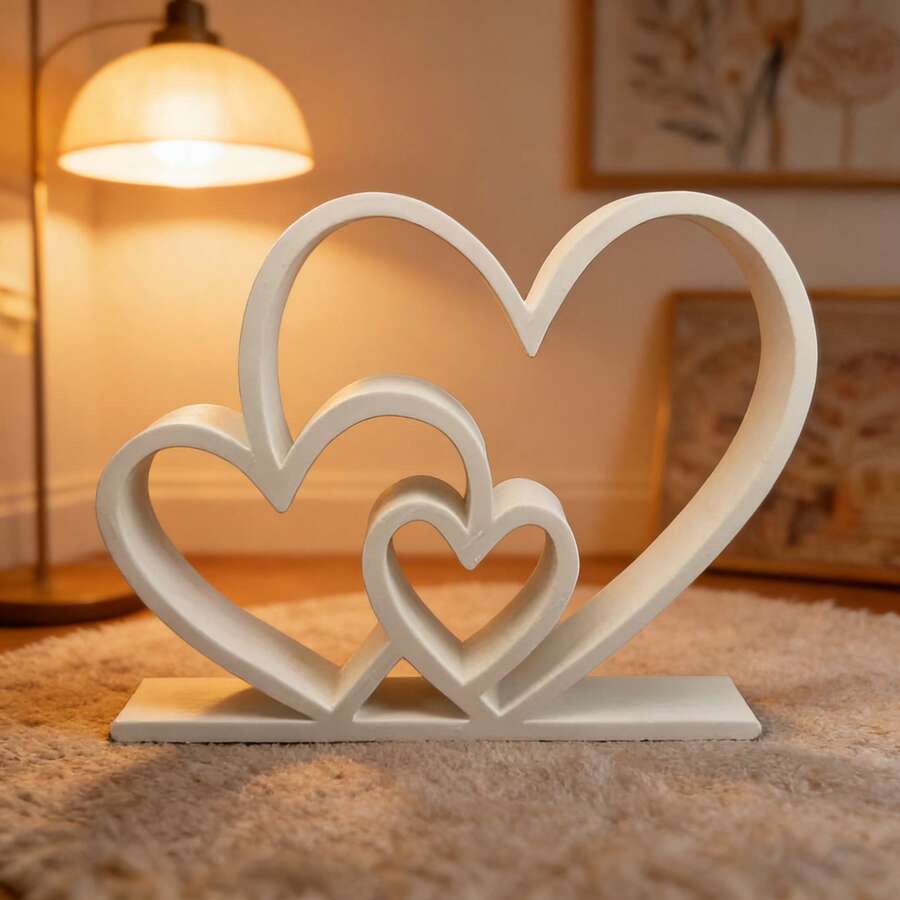 1pc 3D Printed Love Statue Home Decoration Statue Interior Decoration Ideal Gift - 白色 - 查看 1
