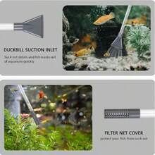 三合一手动水族箱换水器和底砂清洁器 - 鱼缸沙砾真空清洁工具，配备 3 个喷嘴和软管套件，高效水族箱维护，水族箱维护工具 | 高效清洁工具 | 水族箱清洁工具 - 直頭 - 查看 7