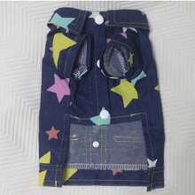 1pc Pet Clothes, Star Denim Effect Shirt, Colorful Star Denim Effect, Casual Stylish Fashion, Personalized, Suitable For Medium/Small Dogs Like Teddy, Poodle, Corgi, Dachshund, Anti-Shedding, Unique Design - Blue - View 11