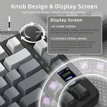 ATTACK SHARK X85PRO 无线机械键盘，带 TFT 显示屏和旋钮，75% QMK 密封式游戏键盘，支持 2.4G/蓝牙/USB-C 有线连接，支持热插拔线性轴，内置 4000mAh 电池，支持防鬼键，RGB 背光 - 彩色 - 查看 4