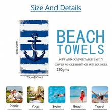 1 chiếc khăn tắm biển họa tiết mỏ neo và rùa biển sọc xanh trắng, chất liệu microfiber siêu mềm, cỡ lớn, thấm hút cực tốt, thích hợp cho du lịch, hồ bơi, lặn biển, lướt sóng, yoga, cắm trại, nhiều kích cỡ khác nhau, phụ kiện bãi biển. - A - Xem 15