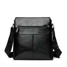 Men's Business Casual Backpack, One Shoulder Messenger Bag, PU Leather Briefcase Backpack, Large Capacity Multi-Compartment - Black - View 1