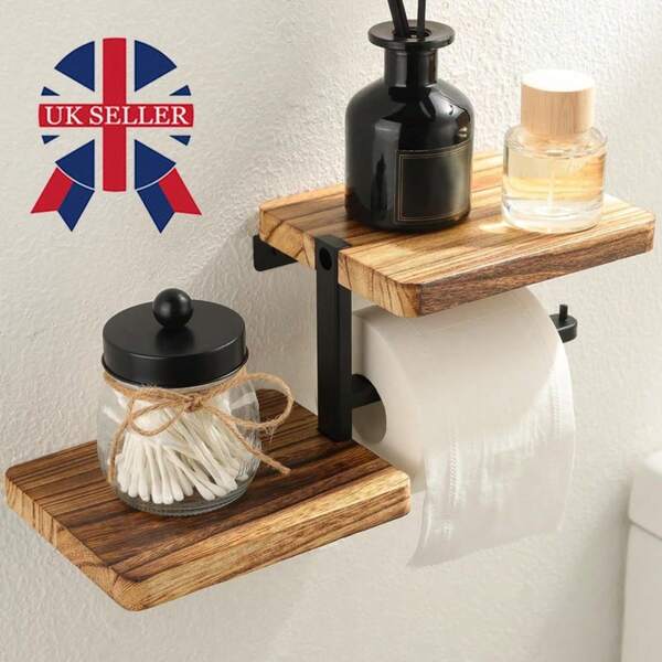 Toilet Roll Holder Toilet Paper Holder Wall Mounted With Shelves For Storage BG