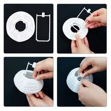 21pcs White Paper Lantern Set For Weddings, Engagements, Birthdays & Graduations - Elegant Striped Design, No Electricity Needed, Battery-Free ﻿ - White - View 8