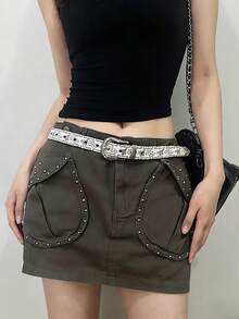 1pc Retro Butterfly Pattern Women's Elongated Waist Belt, Y2K American Aesthetic Style, Unique Carved Details, Versatile With Jeans And Casual Wear, Minimalist Yet Eye-Catching Design, Suitable For Punk Street Style - Multicolor - View 8