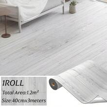 1 rolka 40 cm x 3 m samoprzylepnej naklejki na podłogę z winylu, 3D papier do odklejania i przyklejania z fakturą drewna, odpowiedni do domu, mieszkania, samoprzylepna, łatwa do usunięcia, wodoodporna, pogrubiona wykładzina podłogowa z fakturą drewna - B - Zobacz 14