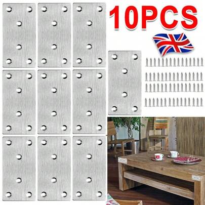 10PCS Flat Joining Metal Plates Brackets For Wood Railway Sleeper Brackets 80mm