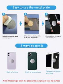 Giá đỡ điện thoại từ tính xoay 360°, có thể gập lại và kéo dài, chất liệu ABS, không chống nước, thích hợp sử dụng trong xe hơi/phòng tắm/du lịch/phòng tập thể dục/bề mặt gương nhẵn, giá đỡ điện thoại, phụ kiện xe hơi. - A - Xem 6