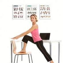 3 Stücke Büro Fitness Yoga Poster - Funktionale Dehnübungen, geeignet für Büro, Zuhause und Fitnessstudio, Größe 8x10 Zoll, ohne Rahmen, geeignet für Anfänger, Büro-Wellness | Ergonomisches Design | Einfach zu befolgen - Verschiedenfarbig - Übersicht 4