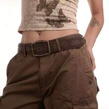 American Style Men's Belt, Y2K Women's New Style, High-End Retro Brown, Suitable For Young Women To Pair With Dresses - 彩色 - 查看 2