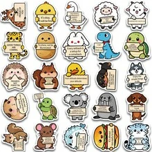50PCS Funny Encouragement Animal Stickers, Adult Affirmation Stickers, Cute Cartoon Inspirational Companions, Suitable For Water Bottles, Laptops, Mobile Phones, Aesthetic Diary Stickers, Letters, Waterproof Stickers - Multicolor - View 4