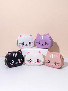 1pc Girls' Mini Cute Sweet Crossbody Bag, Kids Adorable Cat Print Casual Small Pouch, Girls' Small Coin Purse, Change Purse, Snack Bag, Travel Daily Use Crossbody Bag Handbag - M1997 - View 2