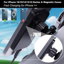 FCV 15W MagSafe Wireless Car Charger, Portable USB-C Power Supply, Hands-Free Operation, Wireless Charging Function Without Battery Required, Compatible With IPhone Air 17 Pro Max 16 15 14 13 12 And Galaxy, Android Devices - Style 1 - View 5