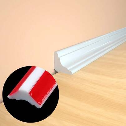 1pc Self-Adhesive TPE Material Wall Crevice Decorative Line, Baseboard, Ceiling Trim, Tile Grout Decorative Line, Wall Decor For Home
