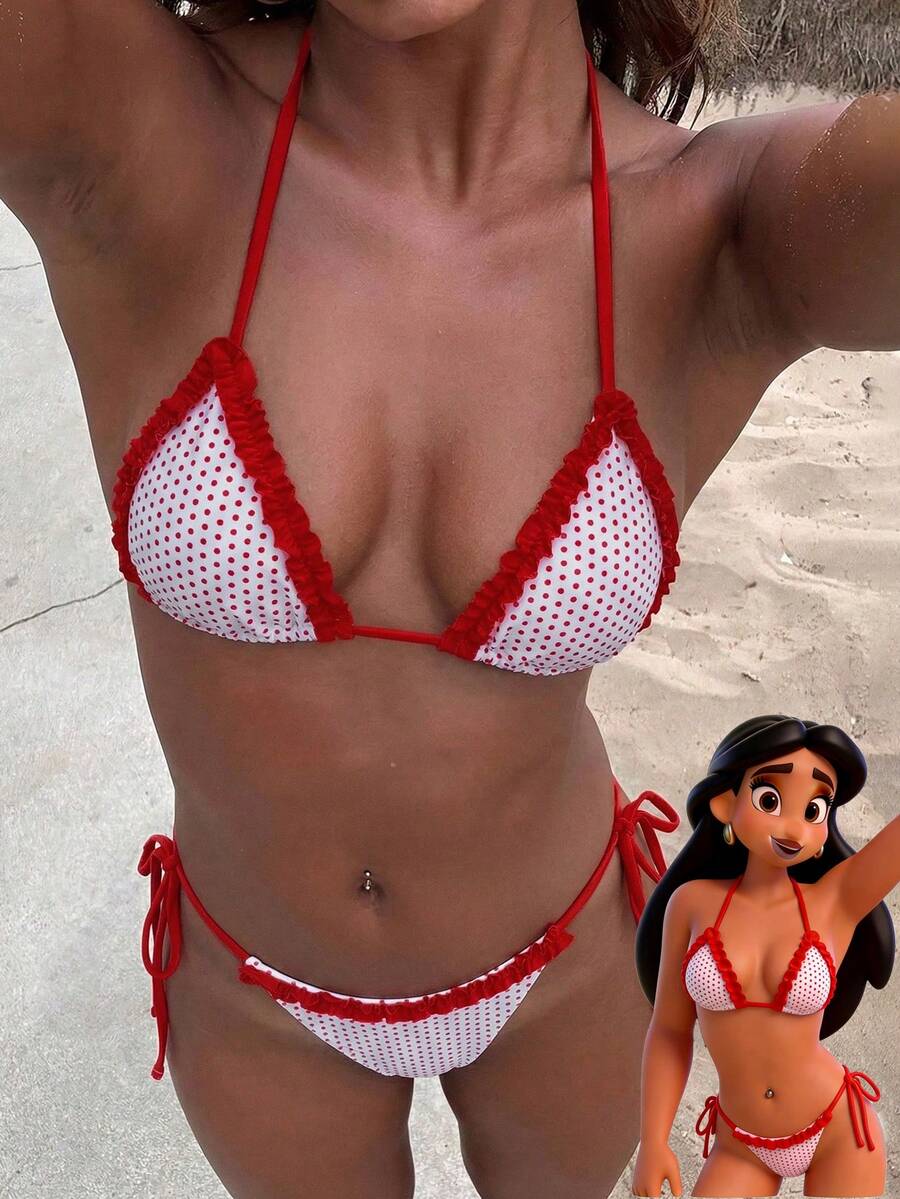 Bộ bikini chấm bi và kẻ caro kiểu retro dành cho nữ, trang phục thời trang phù hợp cho các buổi đi chơi, kỳ nghỉ, lễ hội âm nhạc, tiệc bể bơi, lễ hội hóa trang và các dịp hè khác.