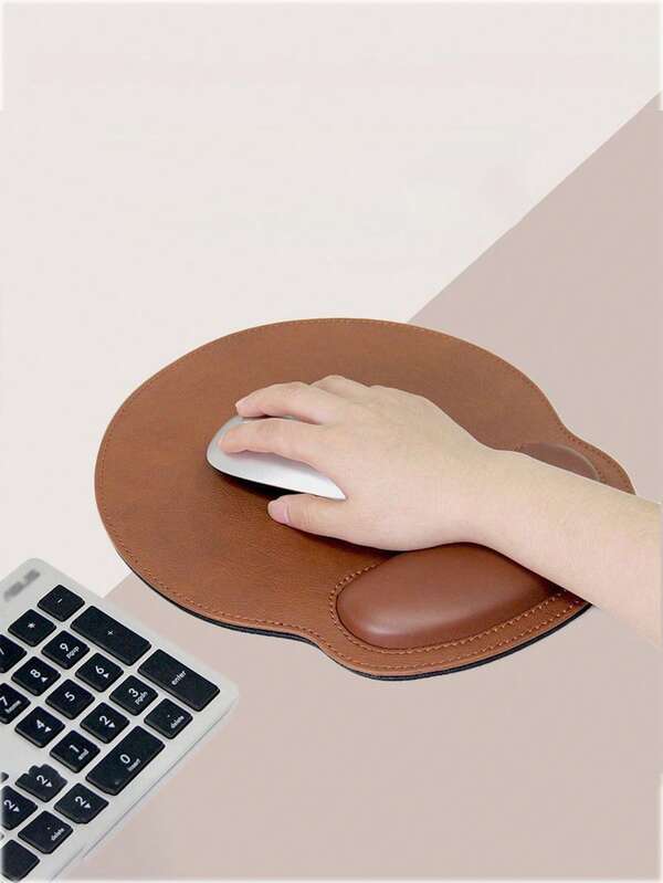 Mousepad de escritório com apoio de pulso costurado nas bordas, apoio de pulso para laptops, mousepad antiderrapante