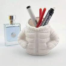 1pc Creative Down Jacket-Style Plastic Pen Holder, 3D Printed, Desk Decoration Item, Creative Pen Holder, Suitable For Storing Pens On A Desk,Makeup Brushes.Desktop Organizer, Pens Not Included. A Gift For Friends And Classmates. - Multicolored - View 13