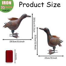 Estátua de Metal de Pato Estilo Vintage para Jardim Externo - Escultura de Jardim Artesanal para Primavera, Verão, Fazenda, Pátio, Quintal, Varanda e Decoração de Beira de Piscina - Presente Único para Dia das Mães, Casamento, Inauguração, Halloween e Natal - Animal - Visão 5