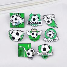 4pcs World Cup Themed Metal Alloy Brooch Pins, With Safety Pin Design, Suitable For Decorating Jackets, Scarves, Hats, Backpacks To Show Team Support, Essential For Match Viewing Parties - Multicolor - View 1