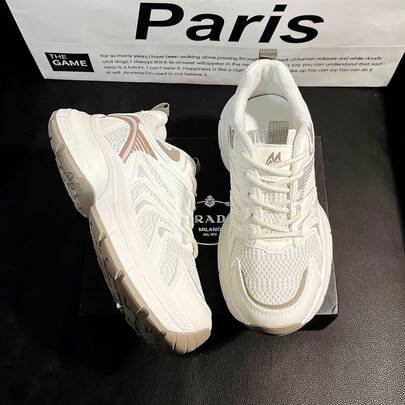 女士透气网面厚底运动鞋，四季皆宜的舒适休闲运动鞋