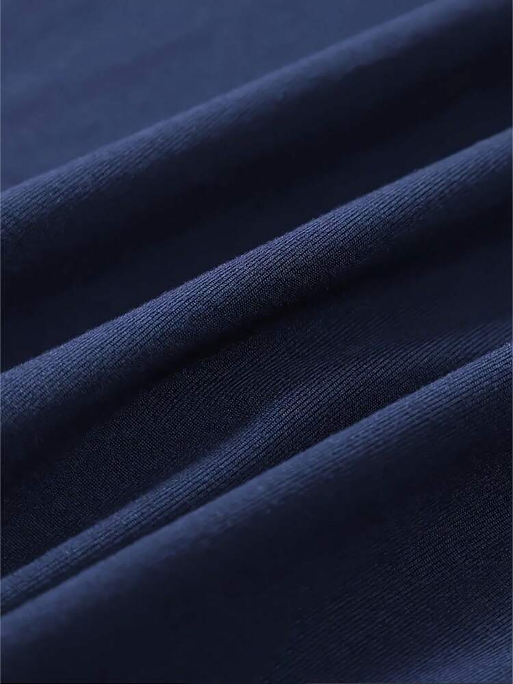 Men's Basic Courage Casual Unisex Cotton T-Shirt - 海軍藍 - 查看 5