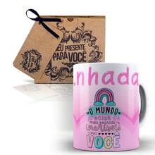 Caneca Branca Meme Flock Cunhada o Mundo Precisa de Pessoas Incriveis Como Você Mais Caixinha de Presente - Branco - Visão 1