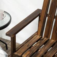 Two-Seater Wooden Garden Bench With Backrest And Armrests, Load Capacity Up To 240 Kg, For Garden And Balcony, Burnt Finish - Camel - View 7