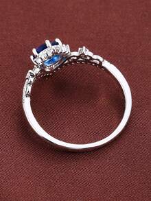 1pc Fashionable V-Shaped Crown Design Cubic Zirconia Inlaid Women's Ring, Suitable For Holidays And Casual Gifts - Multicolor - View 6