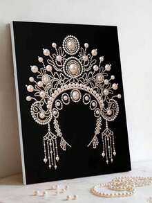 一套DIY手工珍珠画 - 手工自粘珍珠 - 优雅艺术图案珍珠钻石画套装，DIY特制自粘珍珠钻石局部钻石画马赛克工艺品，适合家居墙面装饰艺术，不含画框 - 彩色 - 查看 11