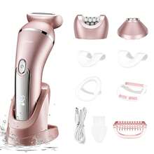 Hatteker Elektrischer Rasierer 3-in-1 Geeignet für Gesicht Kinn Arme Beine Achseln Tragbare Schmerzlose Drahtlose Bikini Elektrische IPX7 - Pink - Übersicht 12